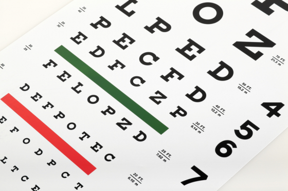 Visual acuity eye test